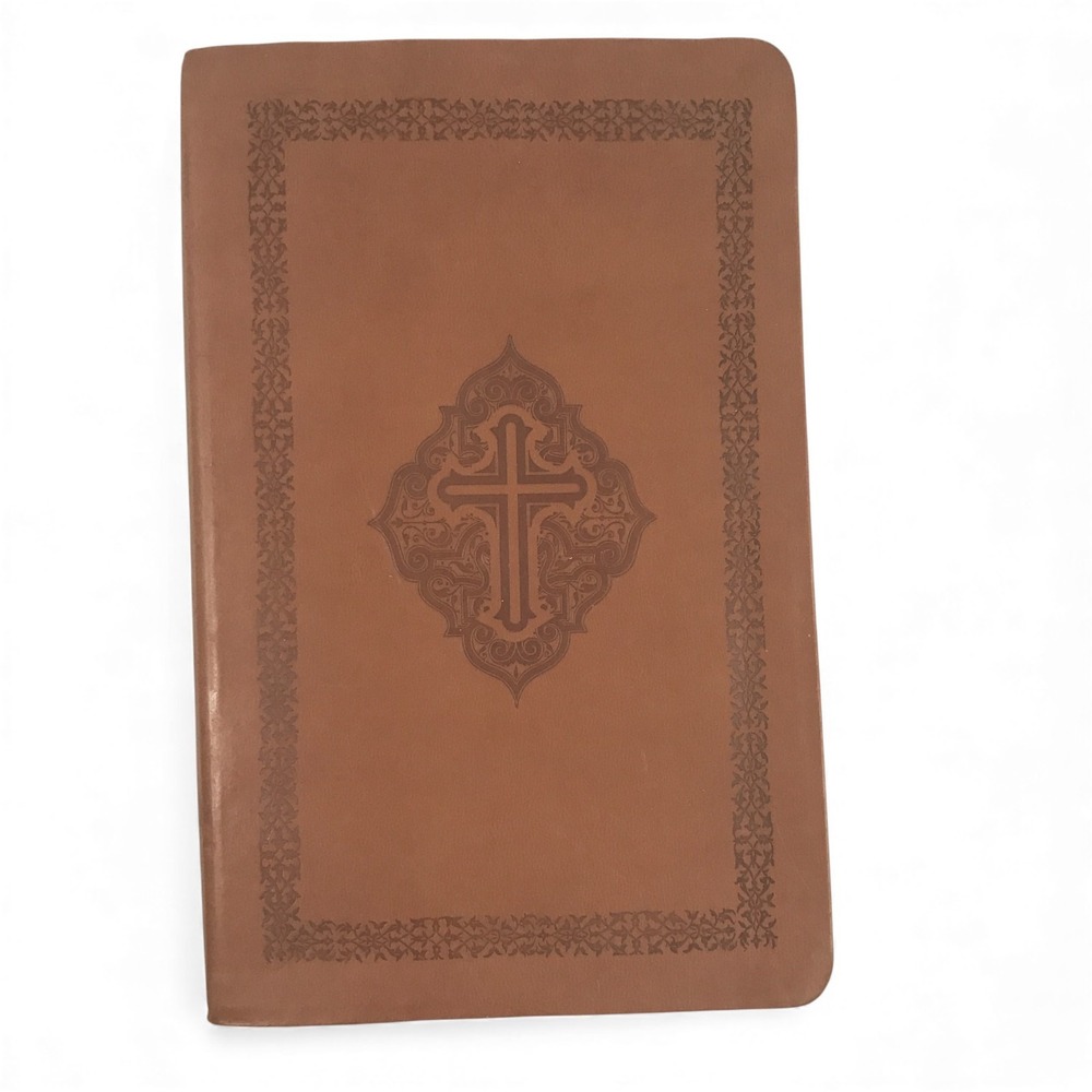 NKJV 1982 Holy Bible Brown Imitation Leather Embossed Cross 0413P 9780718028893